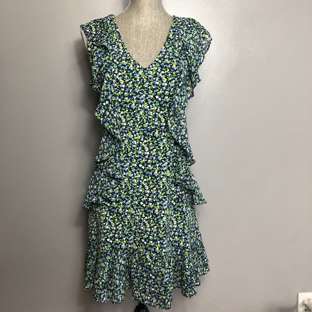 Michael Kors Wildflower Cascade Ruffle Dress